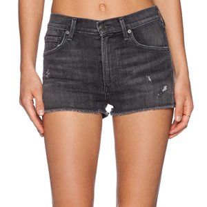 AGoldE Anja High Rise Short Washed Black Denim